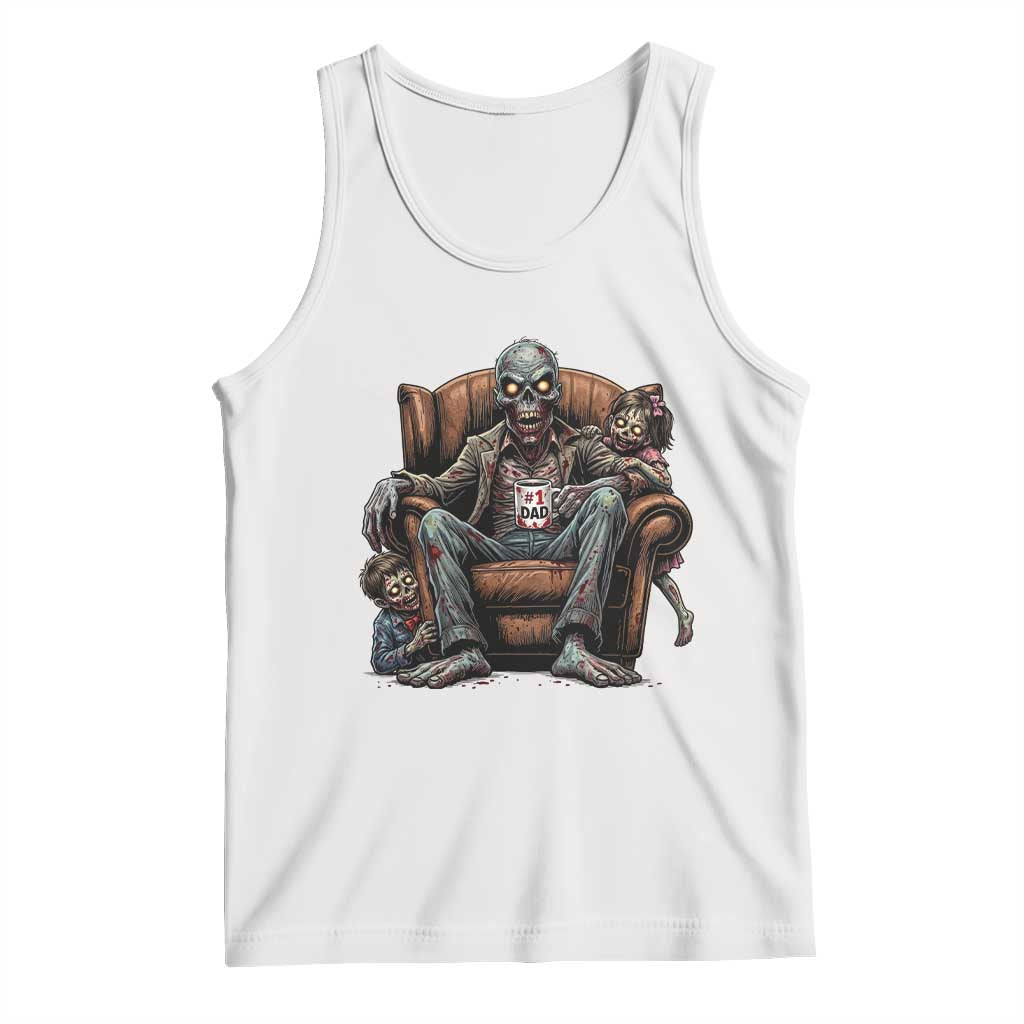 Funny #1 Dad Zombie Horror Tank Top Halloween Family Father Gift