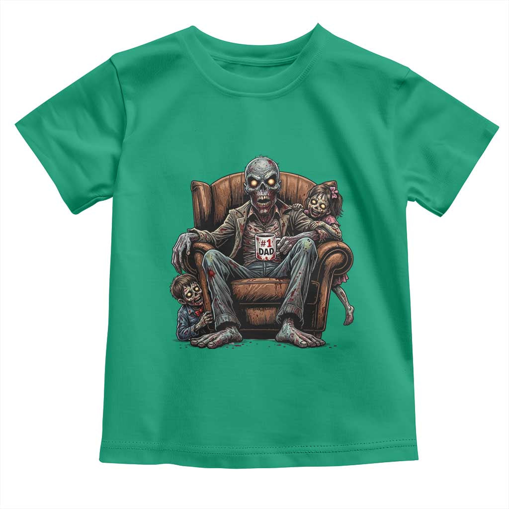 Funny #1 Dad Zombie Horror Toddler T Shirt Halloween Family Father Gift