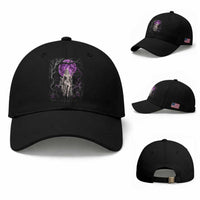 Mystical Ghost Girl Halloween Baseball Cap Gothic Purple Moon Haunted Castle Art