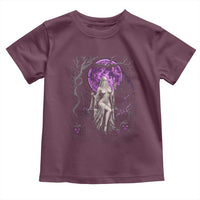 Mystical Ghost Girl Halloween Toddler T Shirt Gothic Purple Moon Haunted Castle Art