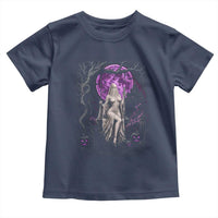 Mystical Ghost Girl Halloween Toddler T Shirt Gothic Purple Moon Haunted Castle Art