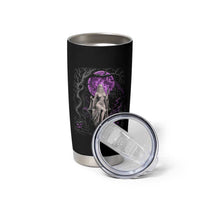 Mystical Ghost Girl Halloween Tumbler Cup Gothic Purple Moon Haunted Castle Art