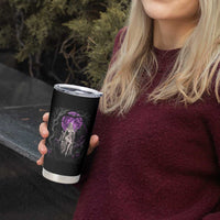 Mystical Ghost Girl Halloween Tumbler Cup Gothic Purple Moon Haunted Castle Art