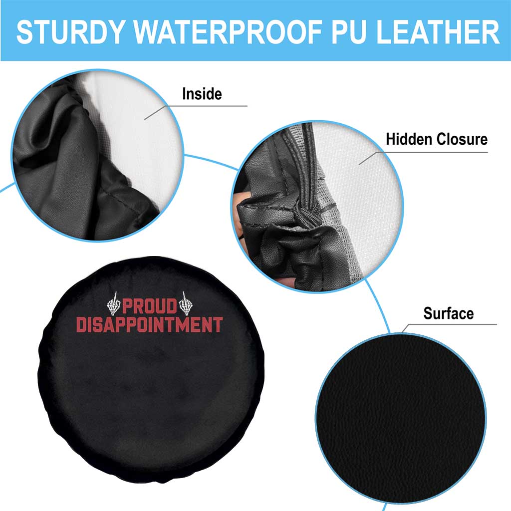 Proud Disappointment Skeleton Middle Fingers Badge Spare Tire Cover Funny Sarcastic Dark Humor