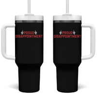 Proud Disappointment Skeleton Middle Fingers Badge Tumbler With Handle Funny Sarcastic Dark Humor
