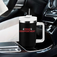 Proud Disappointment Skeleton Middle Fingers Badge Tumbler With Handle Funny Sarcastic Dark Humor