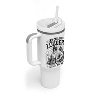 Funny Christian Elijah Faith Tumbler With Handle Try Calling Louder 850 BC Bible Graphic
