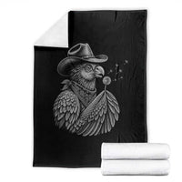 Funny Cowboy Hoatzin Throw Blanket Blowing Dandelion Western Bird Gift