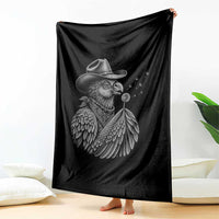 Funny Cowboy Hoatzin Throw Blanket Blowing Dandelion Western Bird Gift