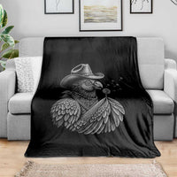 Funny Cowboy Hoatzin Throw Blanket Blowing Dandelion Western Bird Gift