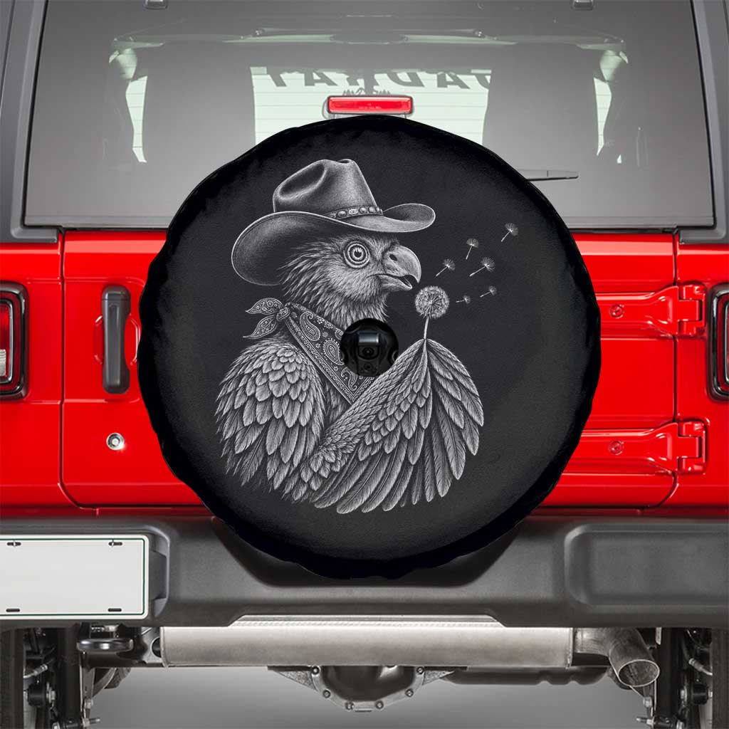 Funny Cowboy Hoatzin Spare Tire Cover Blowing Dandelion Western Bird Gift