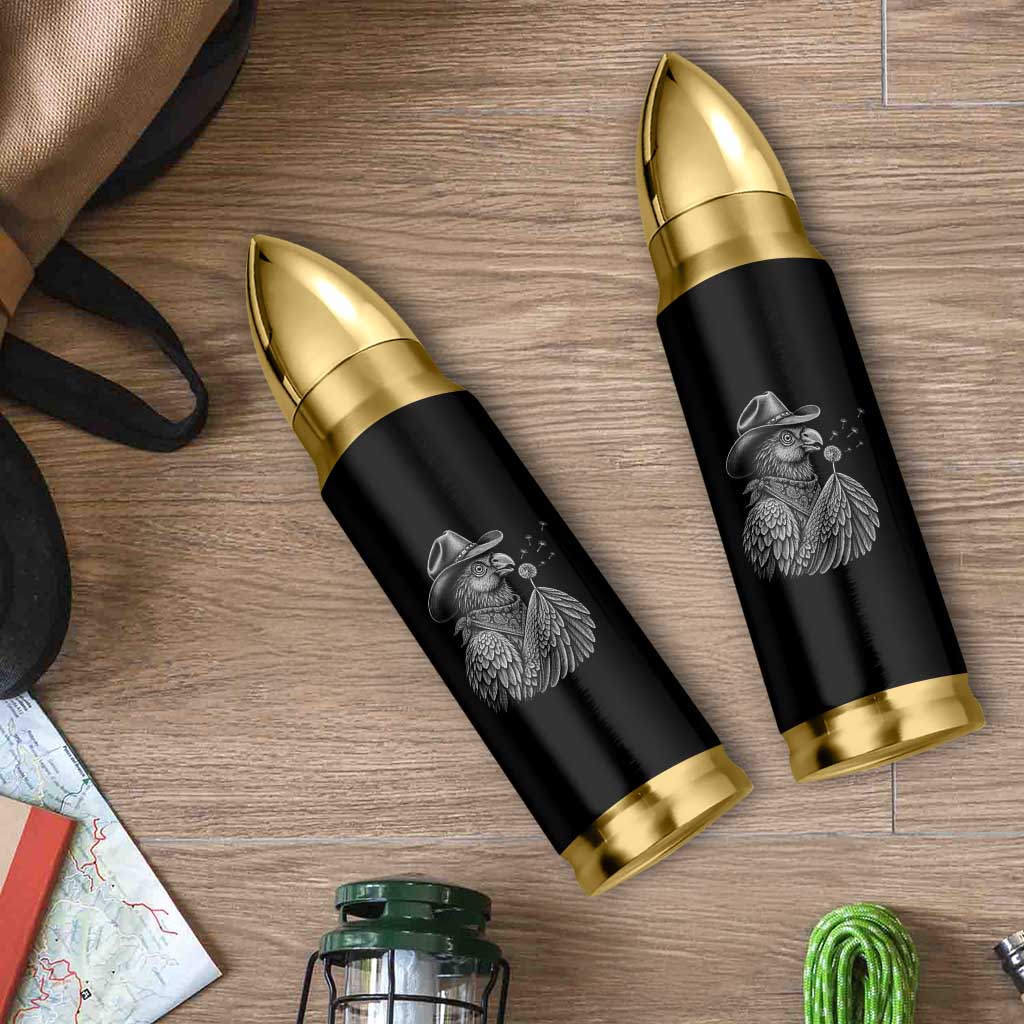 Funny Cowboy Hoatzin Bullet Tumbler Blowing Dandelion Western Bird Gift