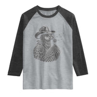 Funny Cowboy Hoatzin Raglan Shirt Blowing Dandelion Western Bird Gift