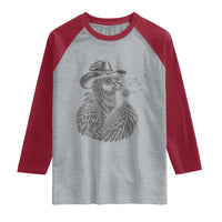 Funny Cowboy Hoatzin Raglan Shirt Blowing Dandelion Western Bird Gift