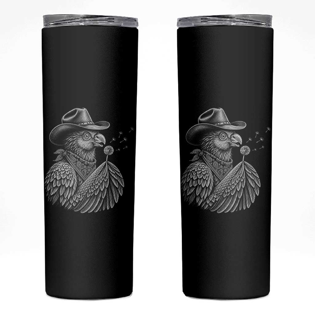Funny Cowboy Hoatzin Skinny Tumbler Blowing Dandelion Western Bird Gift