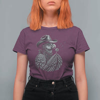 Funny Cowboy Hoatzin T Shirt For Women Blowing Dandelion Western Bird Gift