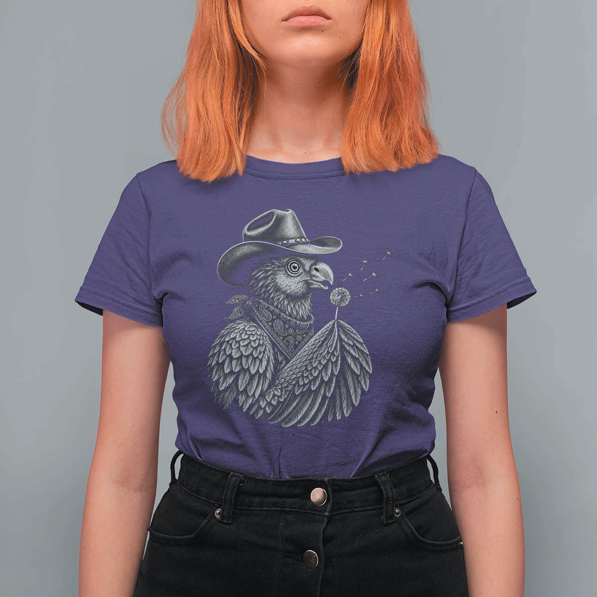 Funny Cowboy Hoatzin T Shirt For Women Blowing Dandelion Western Bird Gift