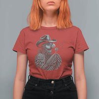 Funny Cowboy Hoatzin T Shirt For Women Blowing Dandelion Western Bird Gift