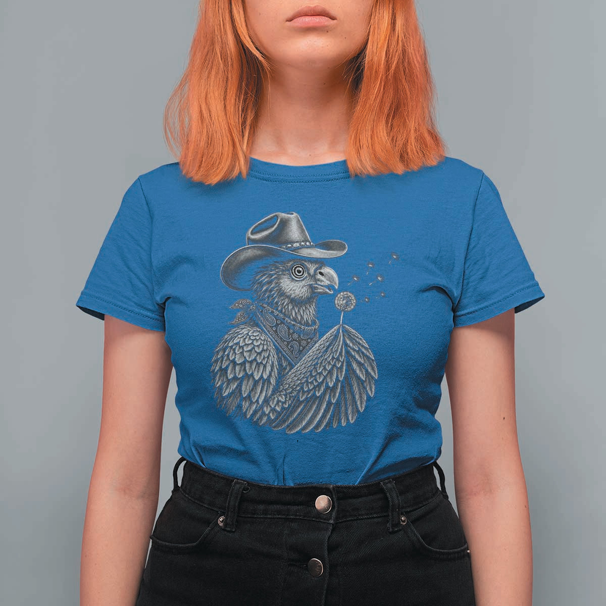 Funny Cowboy Hoatzin T Shirt For Women Blowing Dandelion Western Bird Gift