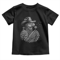 Funny Cowboy Hoatzin Toddler T Shirt Blowing Dandelion Western Bird Gift