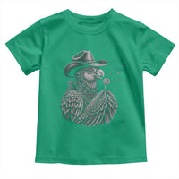 Funny Cowboy Hoatzin Toddler T Shirt Blowing Dandelion Western Bird Gift