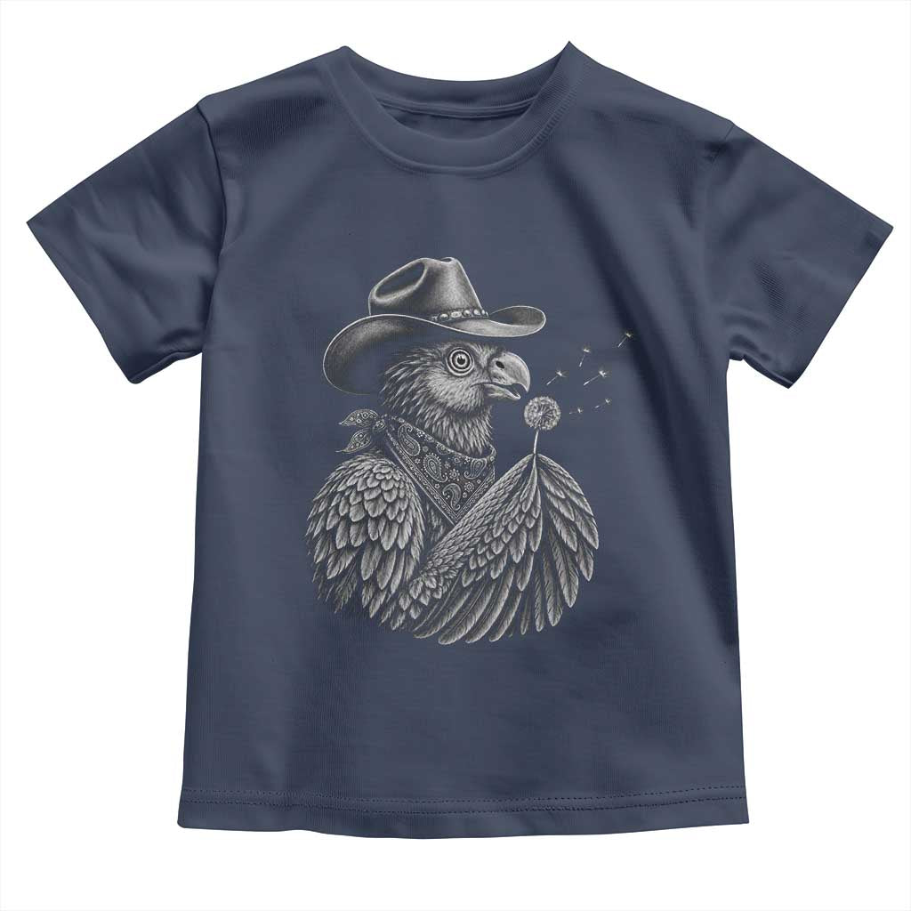 Funny Cowboy Hoatzin Toddler T Shirt Blowing Dandelion Western Bird Gift