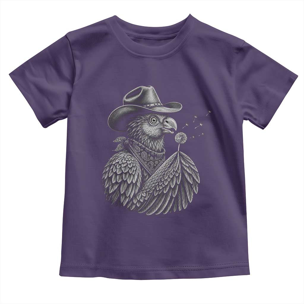 Funny Cowboy Hoatzin Toddler T Shirt Blowing Dandelion Western Bird Gift