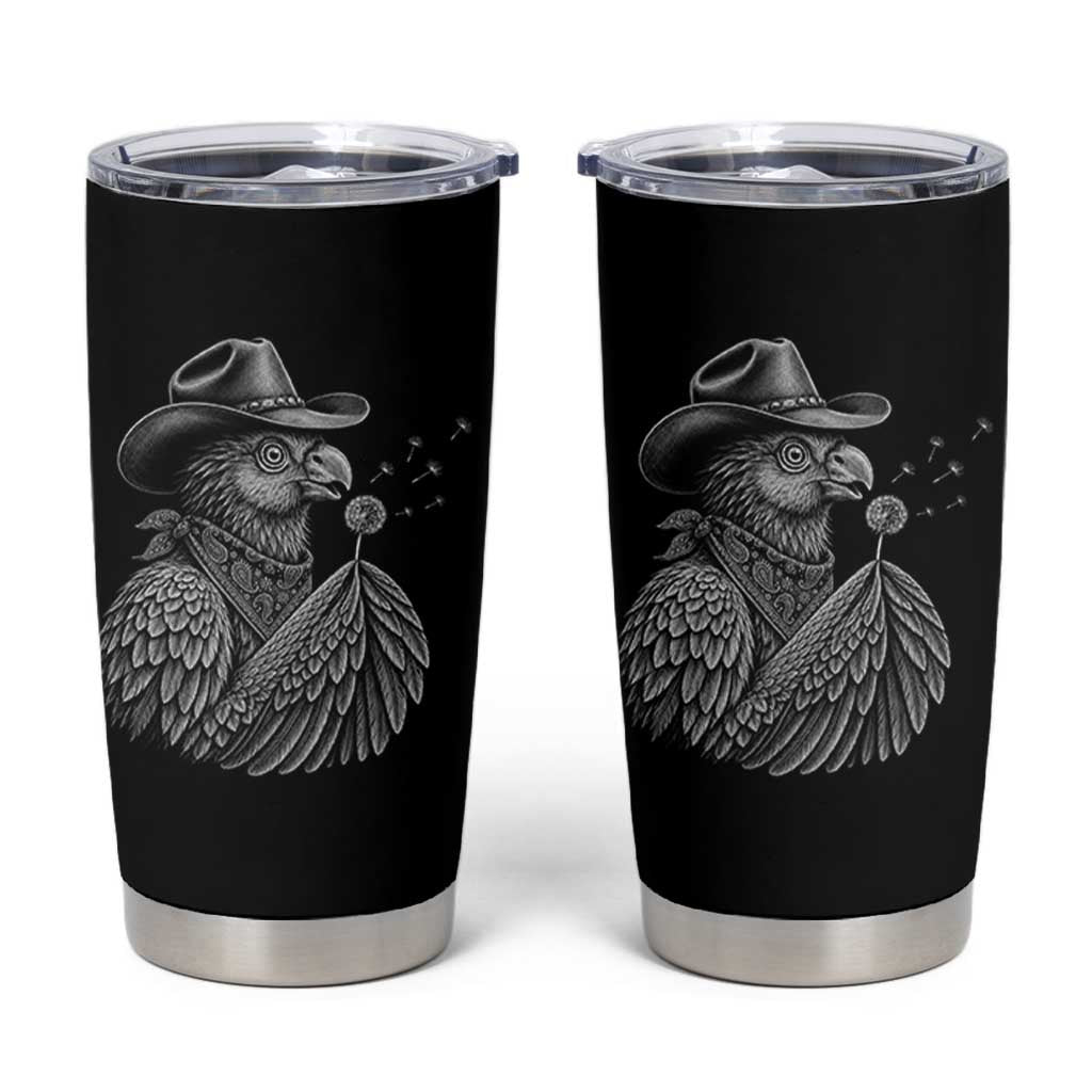 Funny Cowboy Hoatzin Tumbler Cup Blowing Dandelion Western Bird Gift