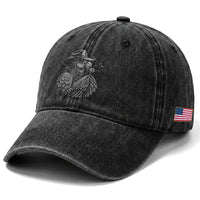 Funny Cowboy Hoatzin Washed Cotton Baseball Cap Blowing Dandelion Western Bird Gift