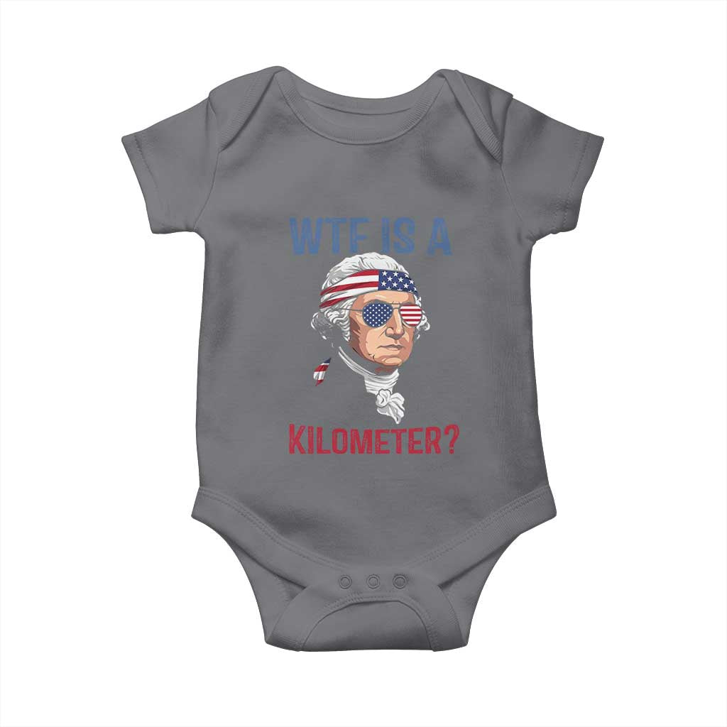 WTF is A Kilometer Baby Onesie Funny 4th of July Founding Father