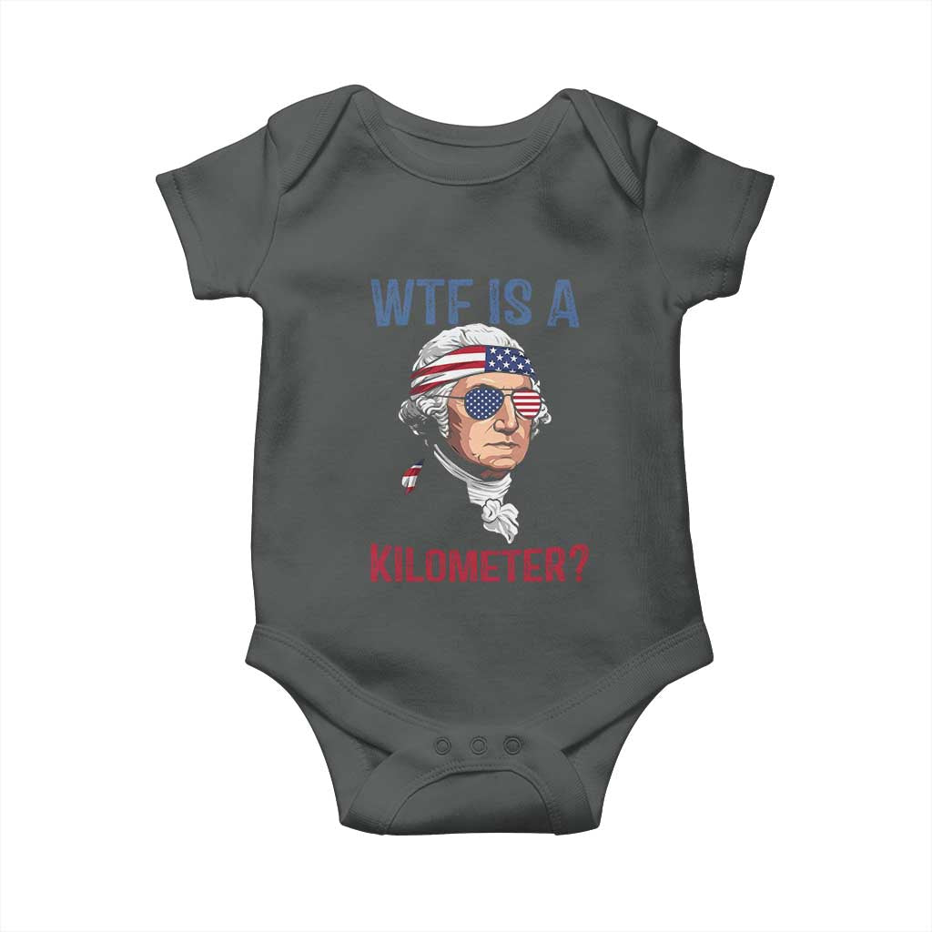 WTF is A Kilometer Baby Onesie Funny 4th of July Founding Father