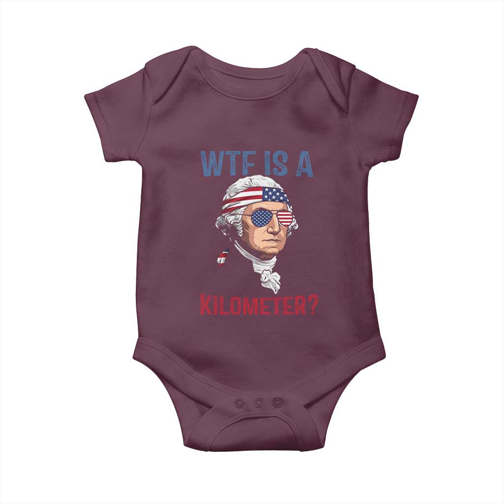 WTF is A Kilometer Baby Onesie Funny 4th of July Founding Father