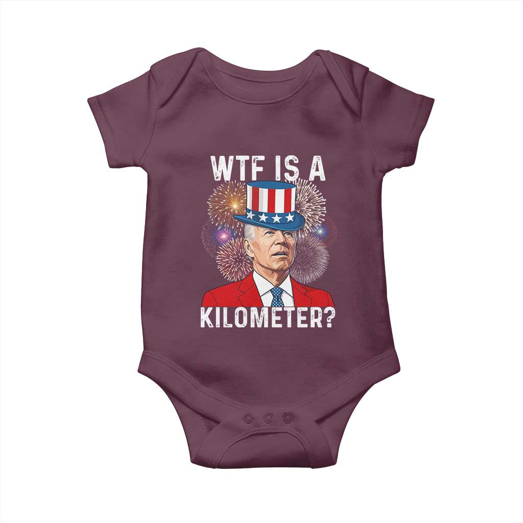 WTF is A Kilometer Baby Onesie Funny 4th of July