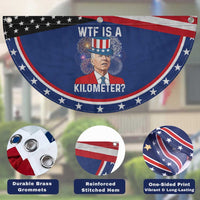 WTF is A Kilometer Patriotic Fan Flag Funny 4th of July