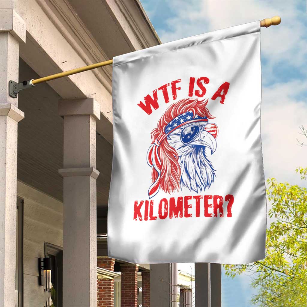WTF is A Kilometer Garden Flag Patriotic Eagle 4th of July USA American Flag