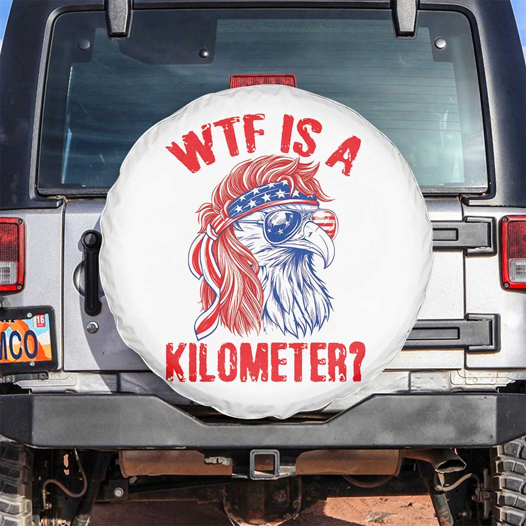 WTF is A Kilometer Spare Tire Cover Patriotic Eagle 4th of July USA American Flag