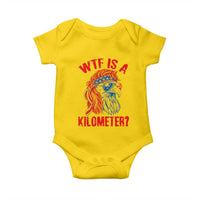 WTF is A Kilometer Baby Onesie Patriotic Eagle 4th of July USA American Flag