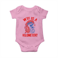 WTF is A Kilometer Baby Onesie Patriotic Eagle 4th of July USA American Flag