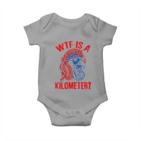 WTF is A Kilometer Baby Onesie Patriotic Eagle 4th of July USA American Flag