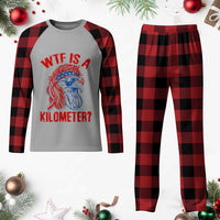 WTF is A Kilometer Plaid Pajama Set Patriotic Eagle 4th of July USA American Flag