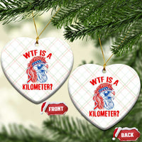 WTF is A Kilometer Ceramic Ornament Patriotic Eagle 4th of July USA American Flag