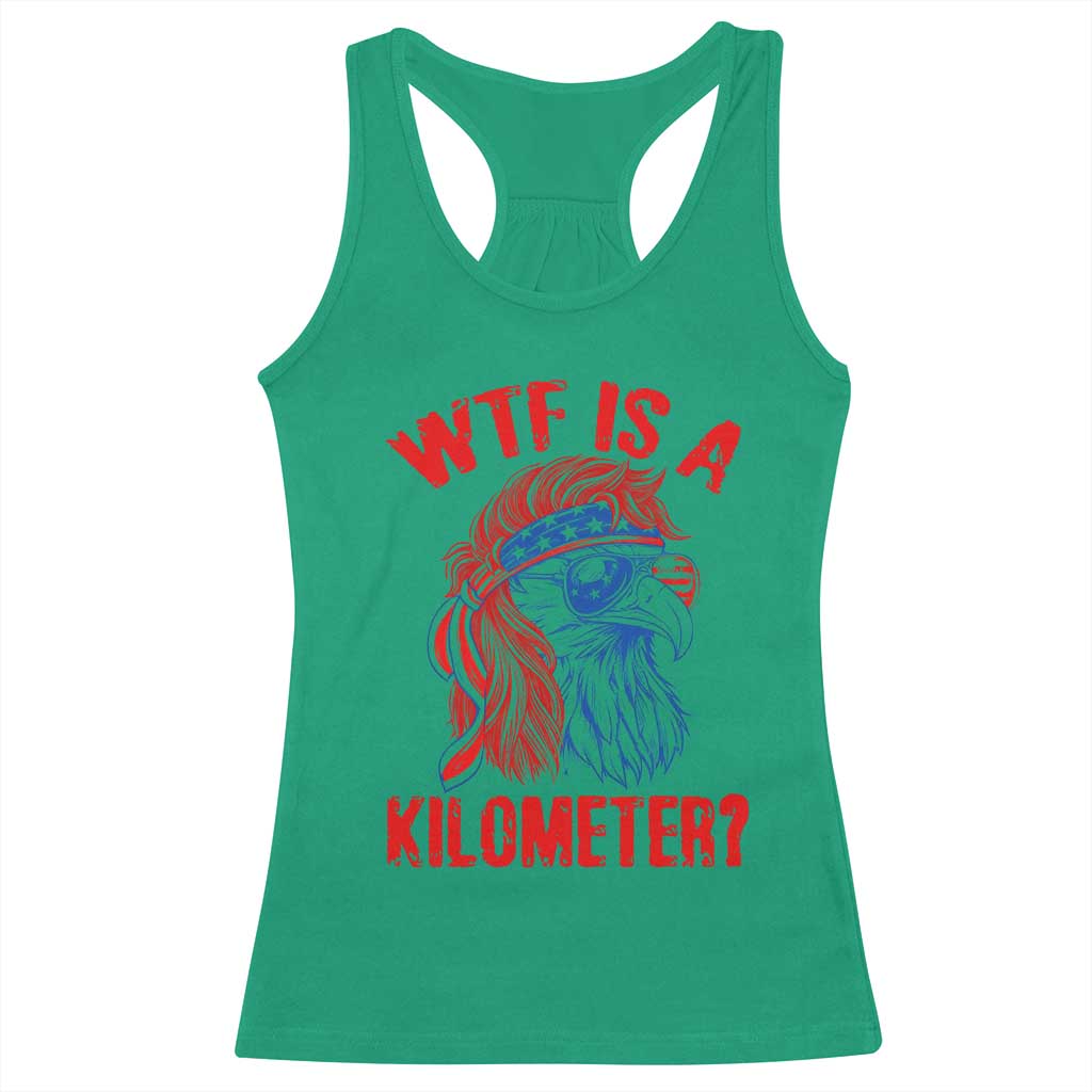 WTF is A Kilometer Racerback Tank Top Patriotic Eagle 4th of July USA American Flag