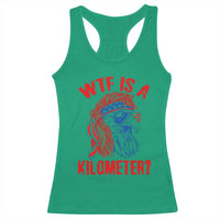 WTF is A Kilometer Racerback Tank Top Patriotic Eagle 4th of July USA American Flag