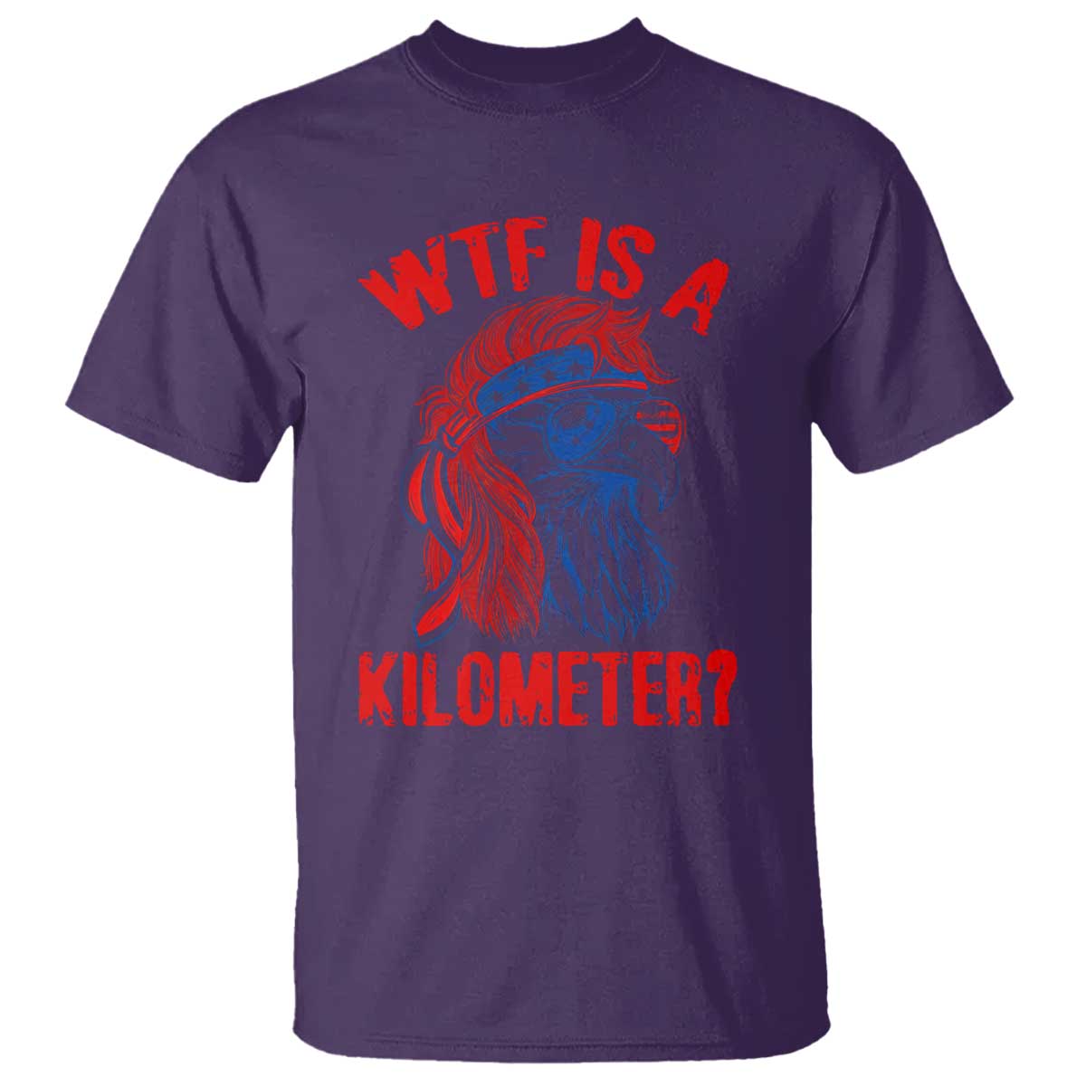 WTF is A Kilometer T Shirt Patriotic Eagle 4th of July USA American Flag