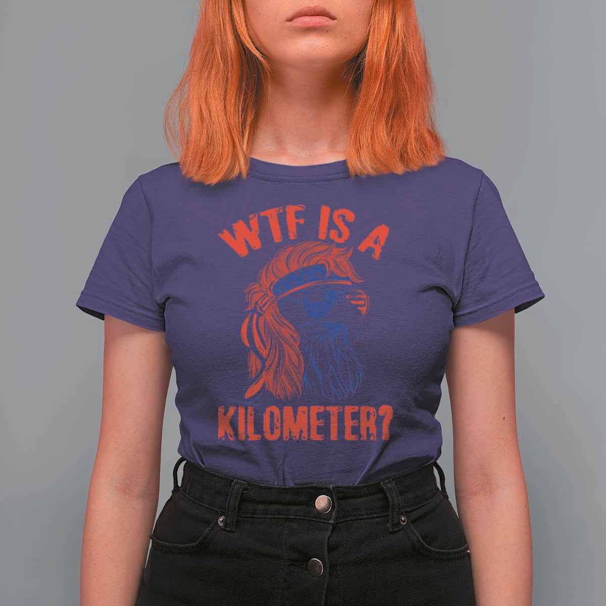 WTF is A Kilometer T Shirt For Women Patriotic Eagle 4th of July USA American Flag