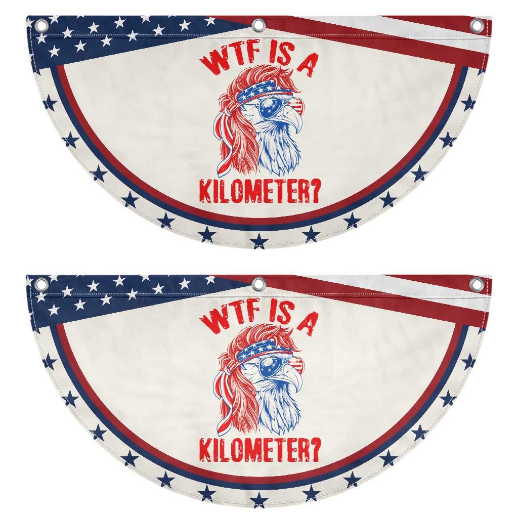 WTF is A Kilometer Patriotic Fan Flag Eagle 4th of July USA American Flag