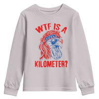 WTF is A Kilometer Youth Sweatshirt Patriotic Eagle 4th of July USA American Flag