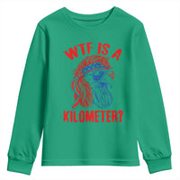 WTF is A Kilometer Youth Sweatshirt Patriotic Eagle 4th of July USA American Flag