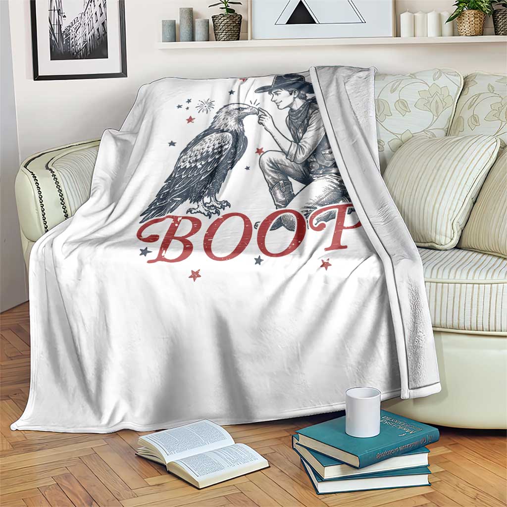 Boop Eagle Throw Blanket Western Cowboy Patriotic 4th of July