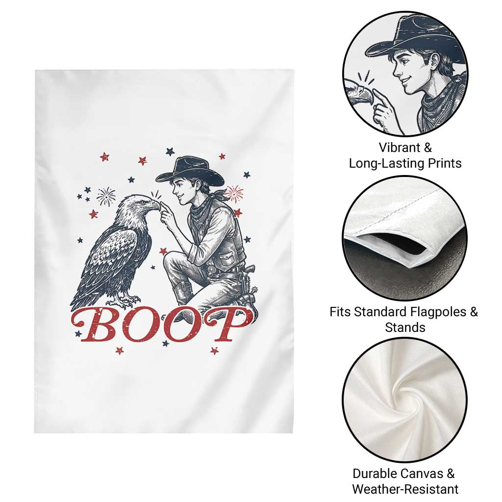 Boop Eagle Garden Flag Western Cowboy Patriotic 4th of July